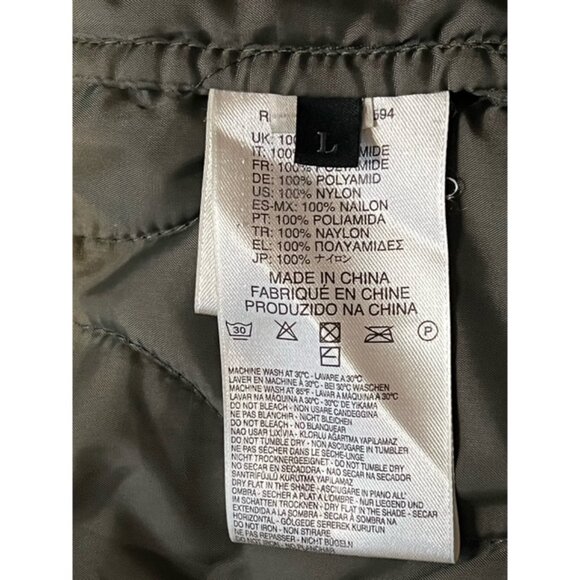 Diesel Men Olive Green Quilted Liner Bomber Snap Button Jacket Size Large L EUC - Picture 7 of 9
